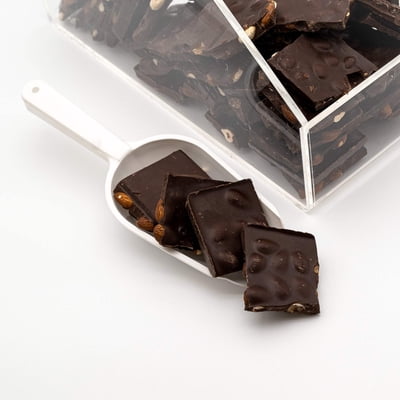 Sugar-Free Dark Almond Bark  Rich Sugarless Dark Chocolate with Crunchy Almonds  Low Carb, Keto-Friendly Nutty Chocolate Snack & Dessert Treat 1 lb Pack
