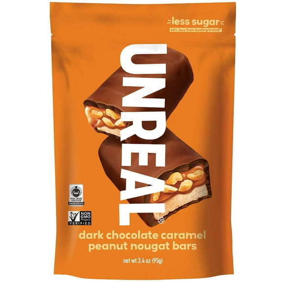 Dark Chocolate Caramel Peanut Nougat Bars, 3.4 oz.