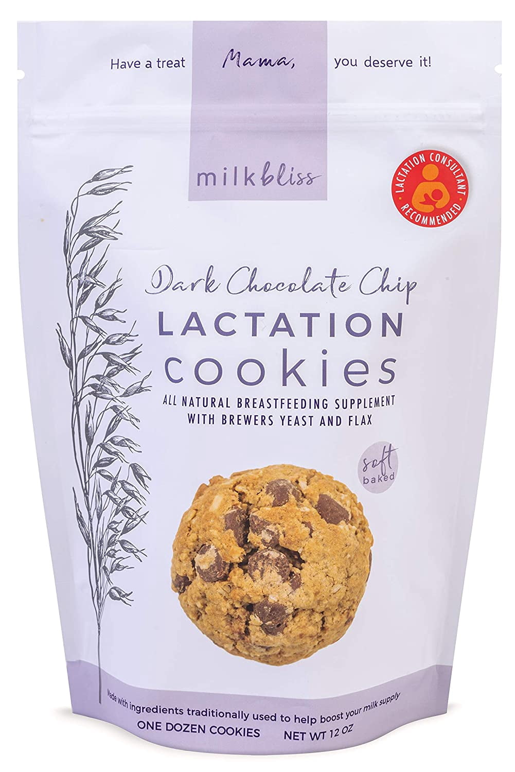 Dark Chocolate Chip Oatmeal Lactation Cookies with Brewers Yeast for