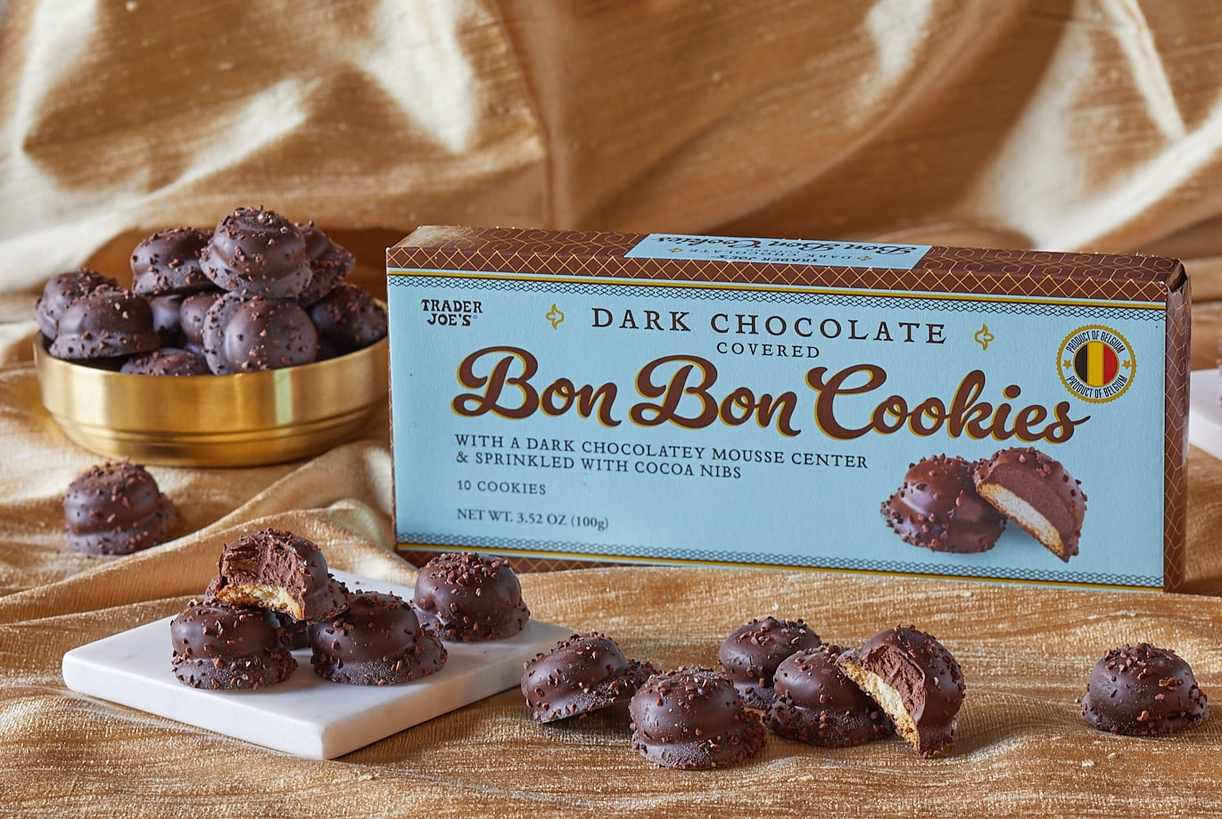 Dark Chocolate Covered Bon Bon Cookies 3.52 Oz