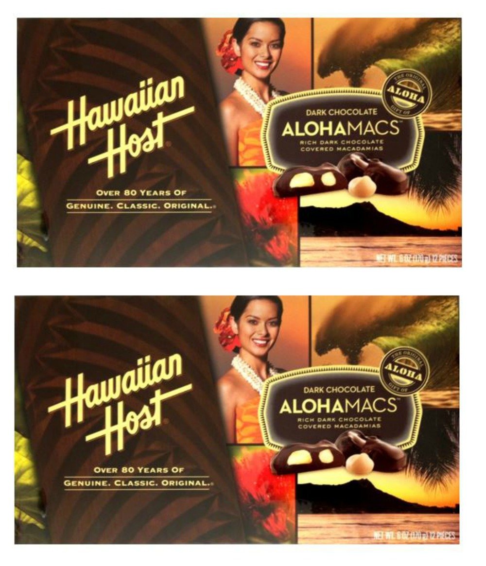 Dark Chocolate Covered Macadamia Nuts by Hawaiian Host (2 Boxes