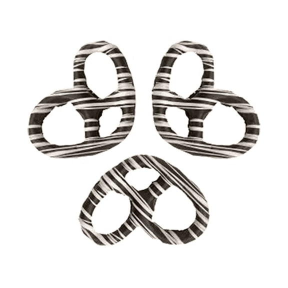 Dark Chocolate Covered Pretzels With Drizles of White Stripes - 1Lb