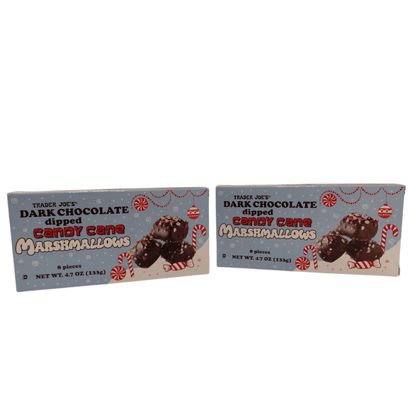 Dark Chocolate Dipped Candy Cane Marshmallows