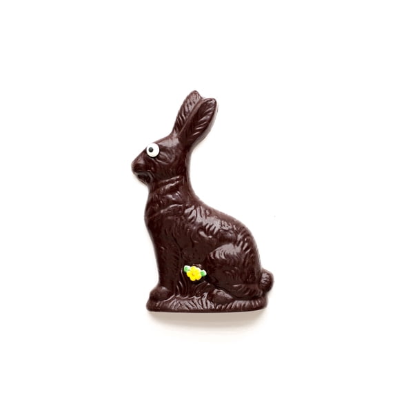 Sugar Plum Chocolates Dark Chocolate Easter Bunny - 8oz Solid Gourmet Easter Candy Gift