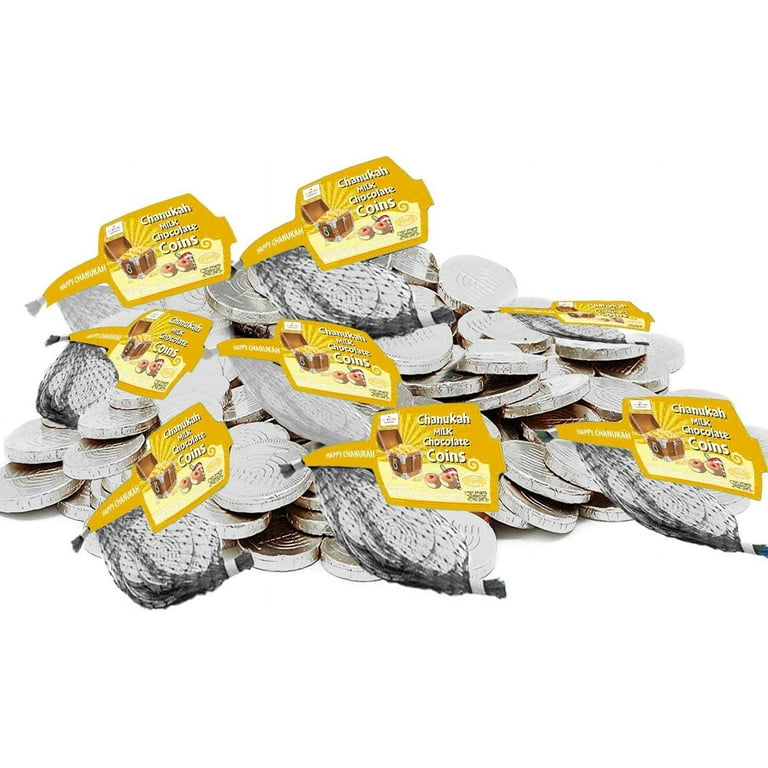 Hanukkah Gelt Dark Chocolate Coins Individually Wrapped, Kosher