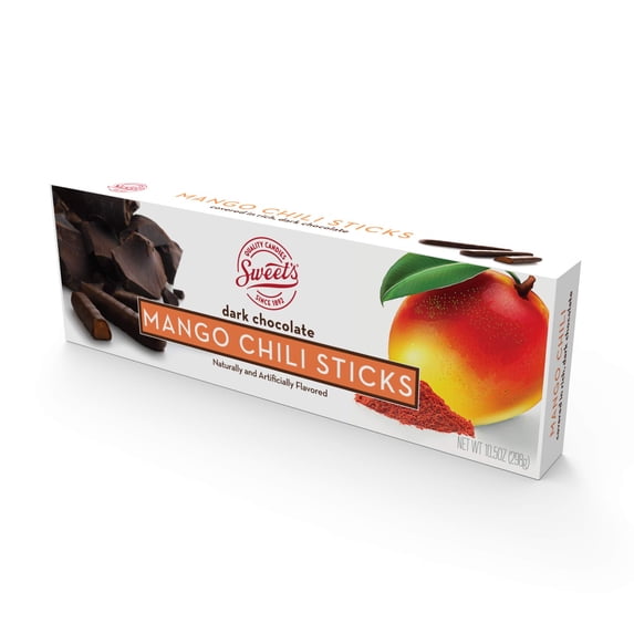 Dark Chocolate Mango Chili Sticks, Chocolate Candy Sticks (Pack of 2)