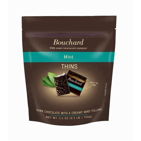 Bouchard Dark Chocolate Mint Thins (72% Cacao) 5.3 oz (.3 lb/150g)