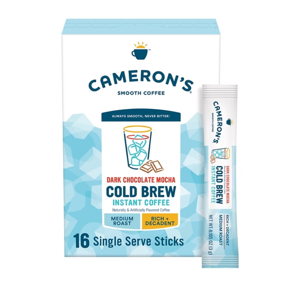 Cameron's Dark Chocolate Mocha Cold Brew Instant Coffee Packets, 16 Count