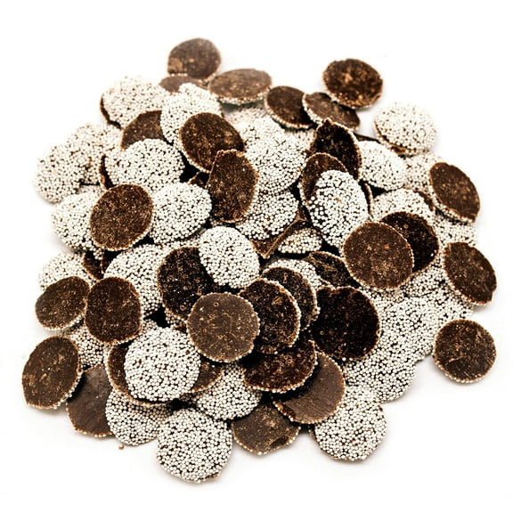 Dark Chocolate Nonpareils - 5 LB Resealable Stand Up Candy Bag - Chocolate Discs Topped with White Nonpareils - Gourmet Chocolates - Bulk Candies for Parties or Holidays