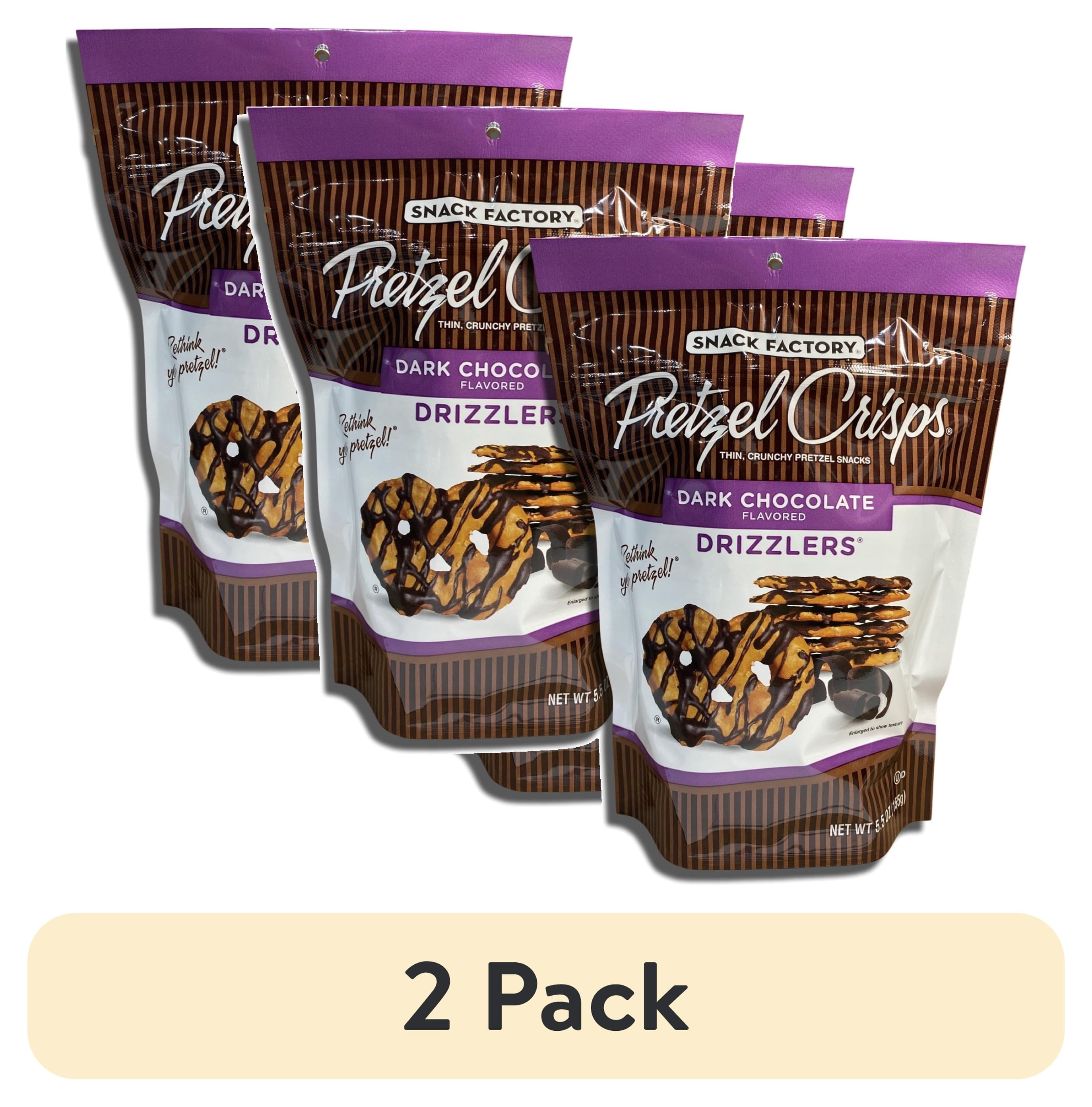(2 pack) Dark Chocolate Pretzel Crisps Drizzlers by Snack Factory 5.5