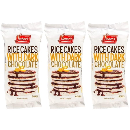 Liebers Rice Cakes Dark Chocolate Coated 3-Pack