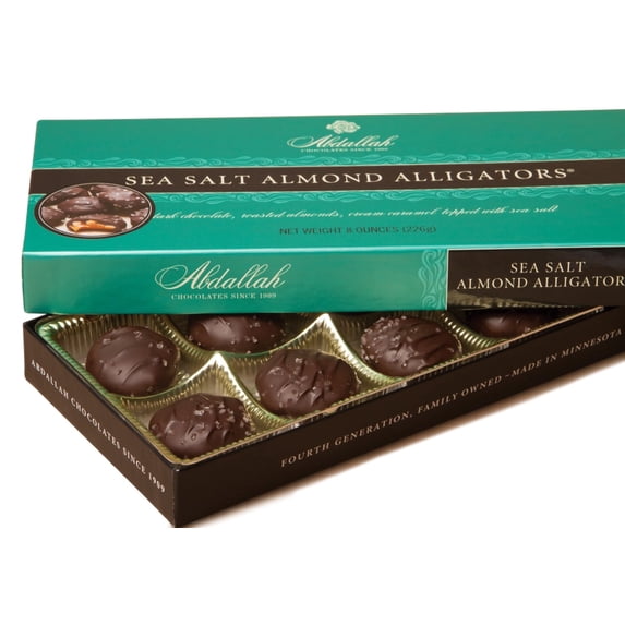 Dark Chocolate Sea Salt Almond Alligators, 8 oz.