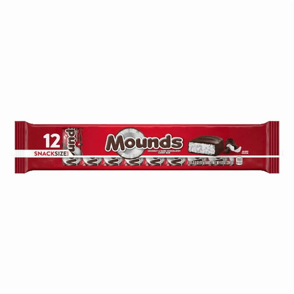 Dark Chocolate and Coconut Snack Size Candy, Bars 0.6 oz, 12 Count