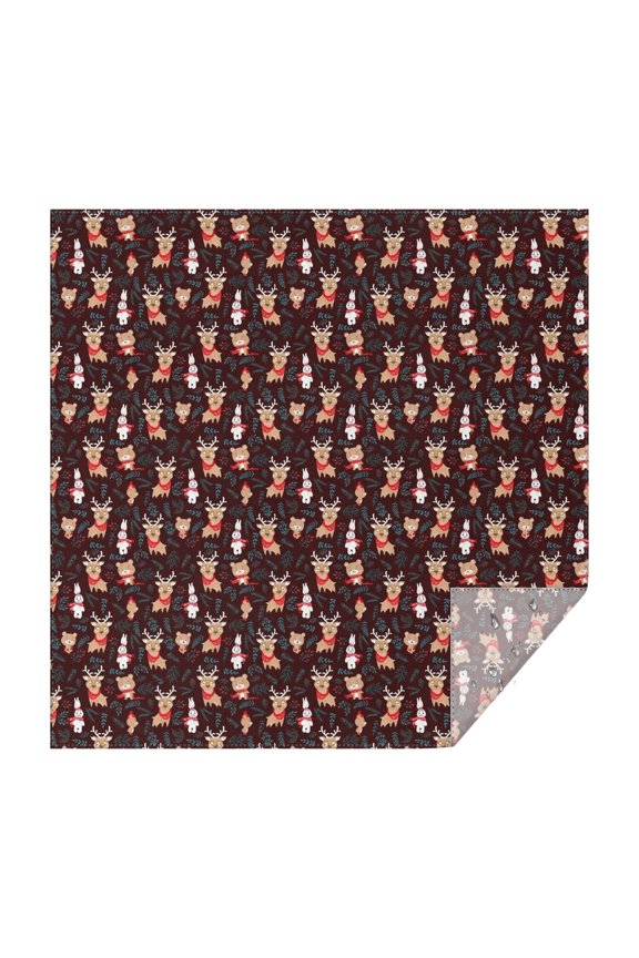 Dark Christmas Animal Pattern Square Tablecloth,Waterproof Square Table Cover,Wipeable Spillproof Washable Table Cover for Home Kitchen Party Decor 42"X42"(107x107cm)