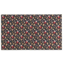 Dark Christmas Drink and Cookie Pattern Door Rugs,Washable Non Slip Door Mats Indoor,Decorative Door Mats,Entry Mat Indoor for Entrance,Bedroom,Kitchen,Bathroom,17"x30"
