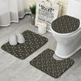thumbnail image 1 of Dark Christmas Golden Reindeer Pattern Bathroom Rugs Sets 3 Piece,Toilet Cover Set,Absorbent Non Slip Bathroom Mats Sets with U-Shaped Contour Rug Toilet Rug Set, 1 of 5