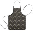 thumbnail image 1 of Dark Christmas Golden Reindeer Pattern Kids Aprons for Girls and Boys,Adjustable Neck Strap Toddler Aprons for Kids Cooking Baking, 1 of 7