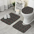 thumbnail image 1 of Dark Christmas Tree and Gift Pattern Bathroom Rugs Sets 3 Piece,Toilet Cover Set,Absorbent Non Slip Bathroom Mats Sets with U-Shaped Contour Rug Toilet Rug Set, 1 of 5