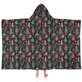 thumbnail image 1 of Dark Christmas Tree and Gift Pattern Hooded Bath Towel，60"x35" for Ages 3 To 12 Kids, Quick Dry Lightweight Soft Microfiber Hood Beach Towel Cover Up for Kids, 1 of 7
