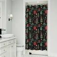 thumbnail image 1 of Dark Christmas Tree and Gift Pattern Shower Curtain 36"x72" ,Bathroom Decorative Shower Curtains Set with 12 Hooks,Modern Waterproof Washable Shower Curtain, 1 of 6