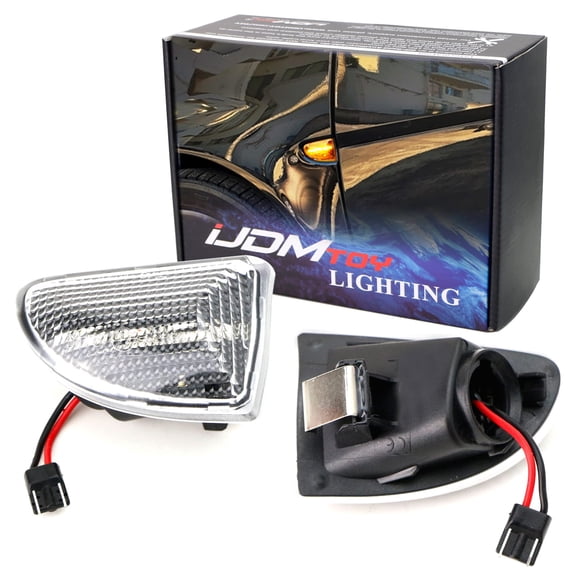 Dark/Clear Lens Amber Sequential Blink LED Fender Side Marker Turning Light Kit For 2007-2015 W451 Smart Fortwo, Powered by 20-SMD LED, Replace OEM Incandescent Sidemarkers