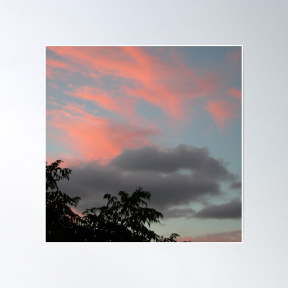 Dark Clouds At Sunset Poster Wall Art, Modern Wall Decor, 30x30 UNFRAMED