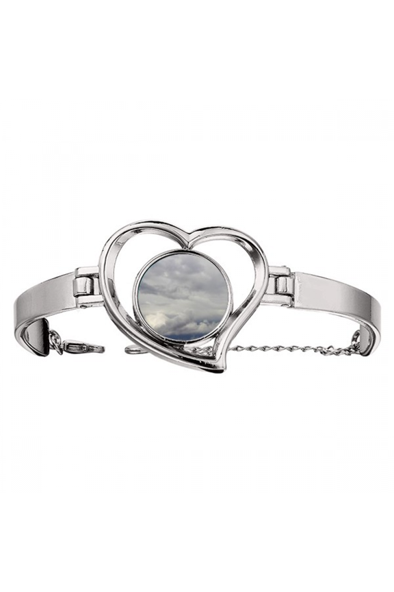 Dark Clouds Overcast Vast Wind Weather Bracelet Heart Jewelry Wire Bangle