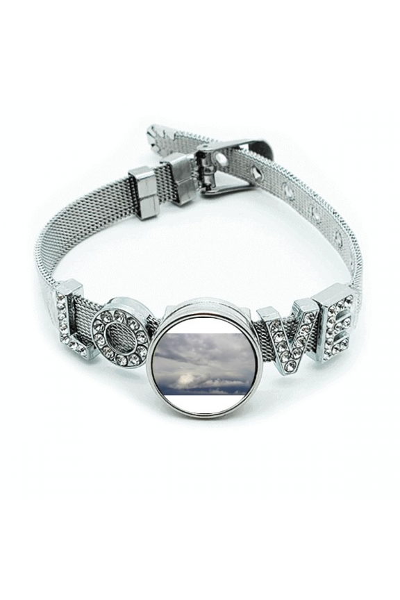 Dark Clouds Overcast Vast Wind Weather Bracelet Wristband Crystal Love Adjustable Bangle