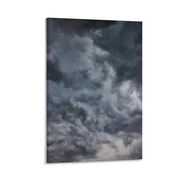 Dark Clouds, Twilight Sky, Framed Canvas Art, 12x8 in