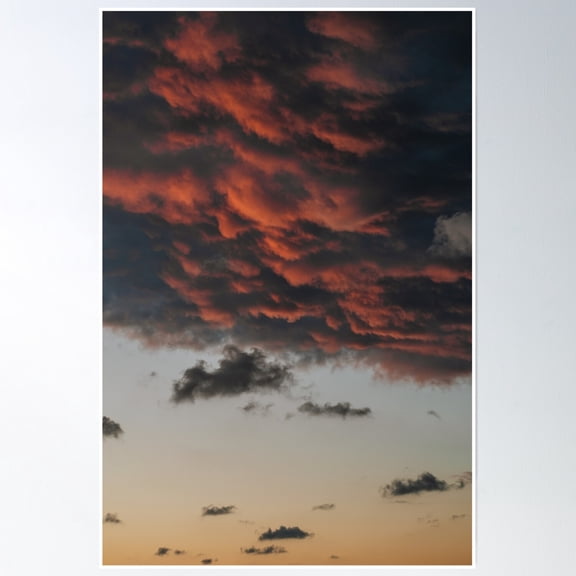 Dark Cloudy Sunset Sky Poster Wall Art, Modern Wall Decor, 8x12 UNFRAMED
