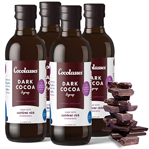 Dark Cocoa Syrup, Chocolate Syrup With Real Dark Cocoa and Blackstrap