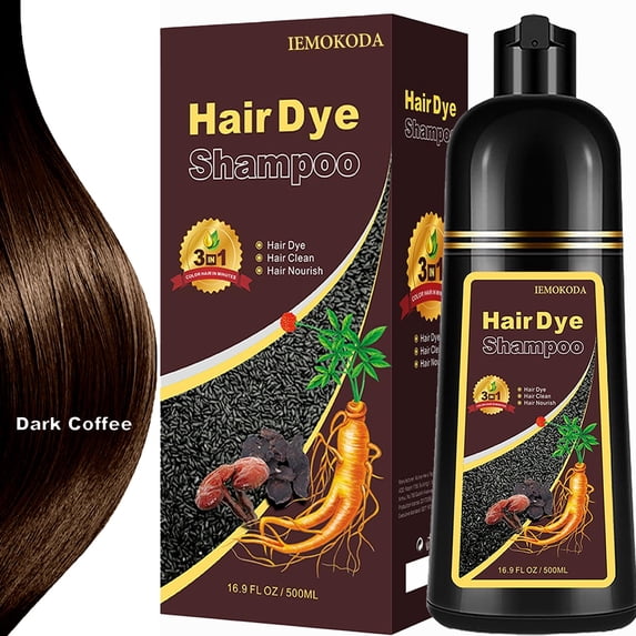 Dark Coffee Hair Dye, Hair Dye Shampoo for Women & Men, Color Shampoo Hair Dye, Shampoo Para Pintar El Cabello 16.9 Fl Oz, Safe and Natural Champu Para Canas (Dark Coffee)