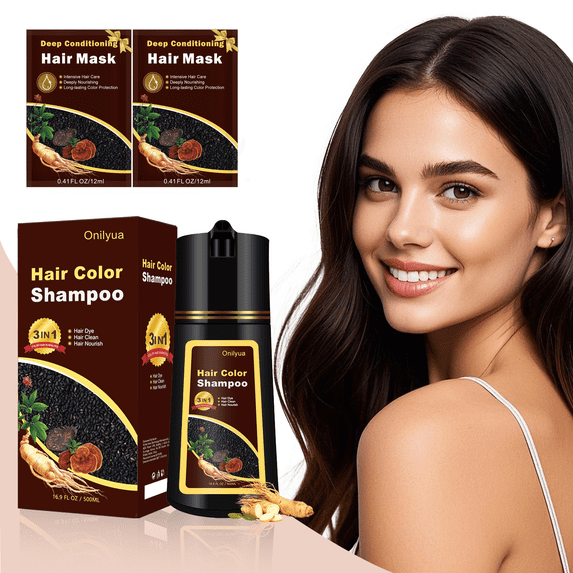 Dark Coffee Hair Dye Shampoo for Gray Coverage, Instant Hair Color Shampoo, Semi-Permanent Brown Hair Shampoo, Long Lasting Brown Hair Dye (Dark Coffee)