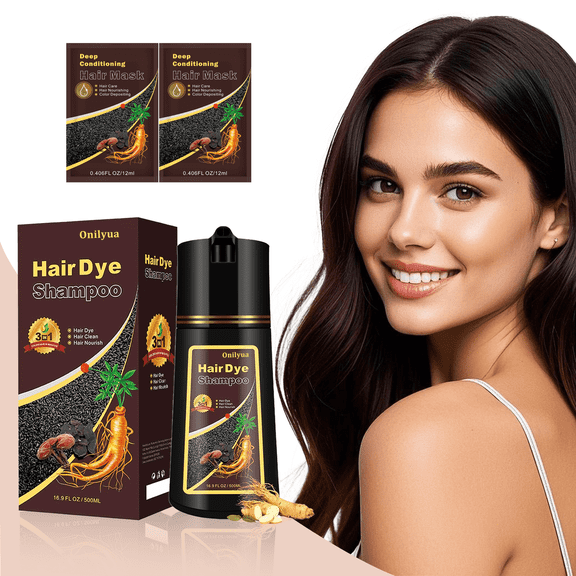 Dark Coffee Hair Dye Shampoo for Gray Hair, Long Lasting Hair Color Shampoo for Women and Men, 500ml