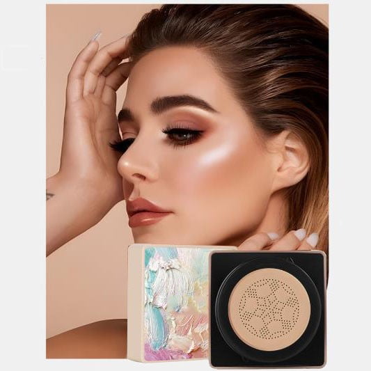 Dark Color Mushroom Head Air Cushion Foundation, Oil-Control Full Coverage Formula, Long-Lasting Hydrating Lightweight Finish, For Natural Daily Makeup, Suitable For All Skin Types