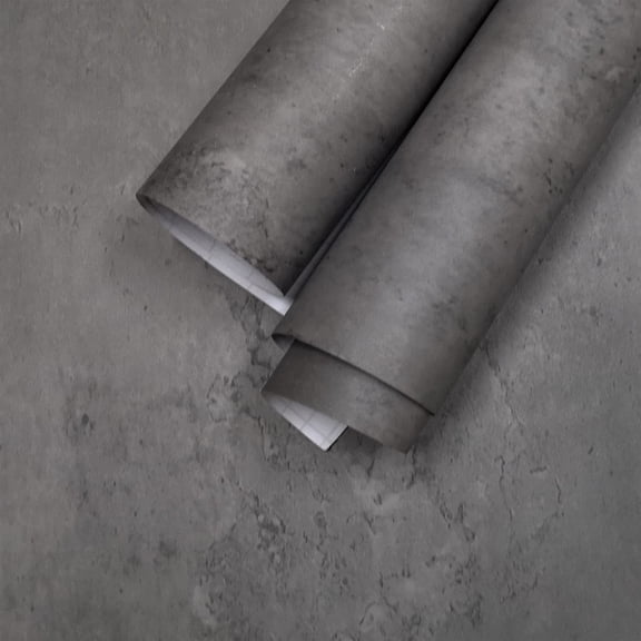 Dark Concrete Wallpaper Peel and Stick Cement Wallpaper 16x354 inch Thick Concrete Contact Paper Gray Vinyl Decor Roll Waterproof Matte Texture Wall Covering for Living Room Kithcne Bedroom