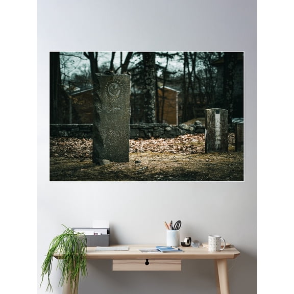 Dark Contrast Gravestones Photo Poster Wall Art, Modern Wall Decor For Living Room Bedroom, 12x18 UNFRAMED