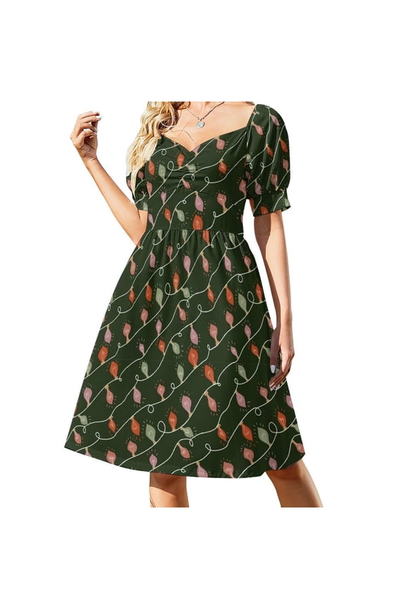 Dark Copper and Gold Christmas String Lights Sleeveless Dress party dresses women long sleeve dresses