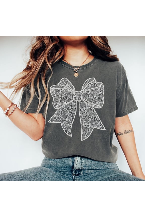 Dark Coquette, Coquette Shirt, Soft Girl Aesthetic, White Lace Bow Shirt, Bow Tshirt, Coquette Tshirt, Goth Coquette, White Bow Shirt All Size S-5Xl