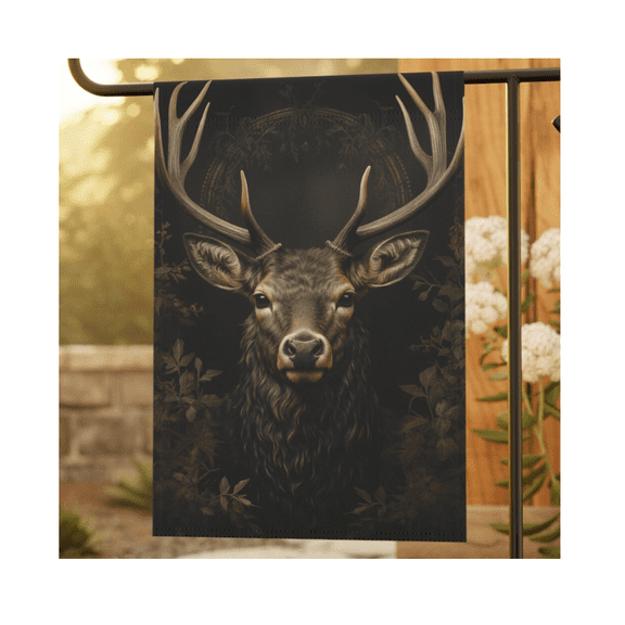 Dark Cottagecore Deer Flag Forest Animal Wildlife Yard Art, 12x18 POLE NOT INCLUDED Garden Flag