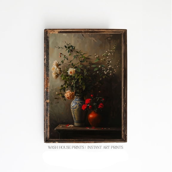 Dark Cottagecore Floral Vintage Dark Academia Wall Art Victorian Poster, 8x12 UNFRAMED