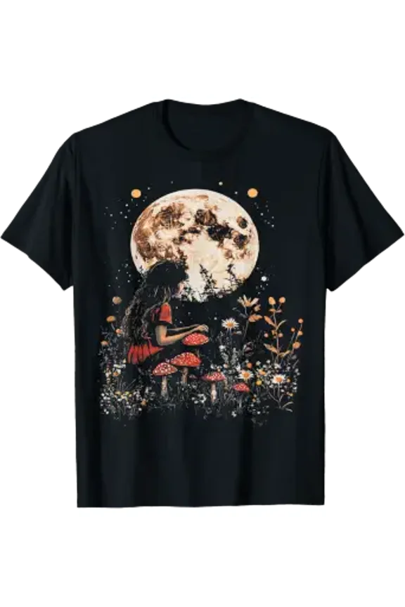 Dark Cottagecore Full Moon Women'S T-Shirt