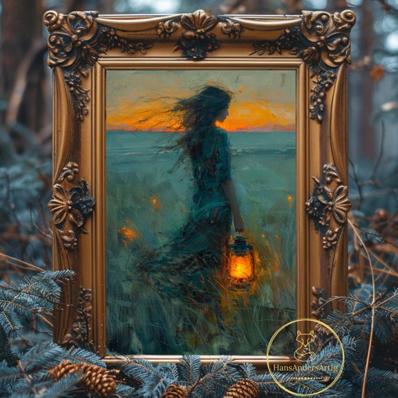 Dark Cottagecore Mystic Poster Atmospheric Wall Art Vintage Style Print For Fantasy Lover Dark Academia Gift For Reader Library Home Decor Wall Art, Modern Wall Decor, 16x24 UNFRAMED
