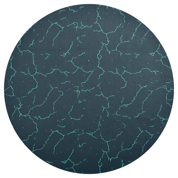 Dark Cracked Earth 15.4in Diameter PVC Plate Mat, Heat-Resistant and Cuttable, Kitchen Decor