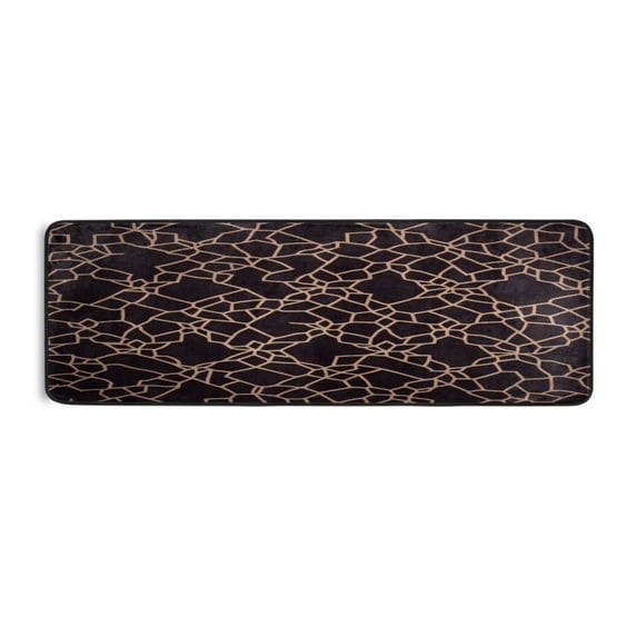 Dark Cracked Surface Pattern 72x24" Runner Rug, Non-Slip Memory Foam Cushion, Anti-Crease for Hallways and Bedrooms