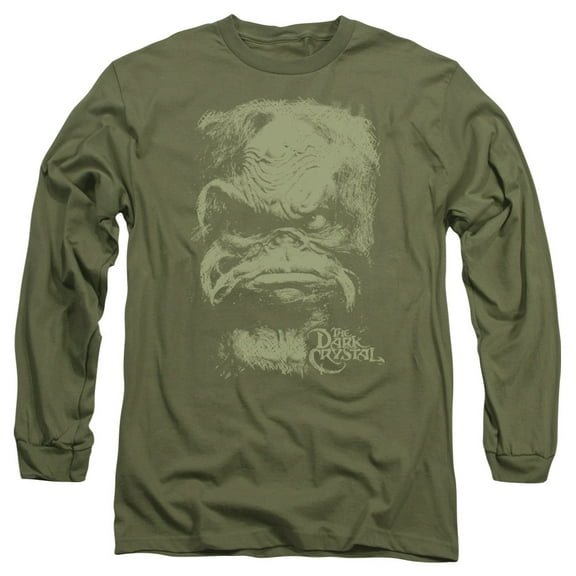 Dark Crystal/Aughra Long Sleeve Adult 18/1 T-Shirt Military Green