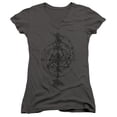 thumbnail image 1 of Dark Crystal/Dream Spiral Junior Women's V-Neck T-Shirt Charcoal, 1 of 1