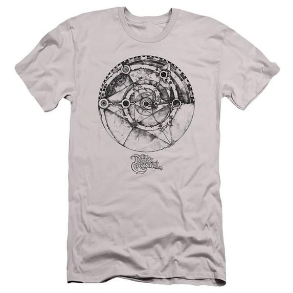 Dark Crystal & Fountain of Destruction Adult Slim Fit Short Sleeve 30-1 T-Shirt, Silver - Large