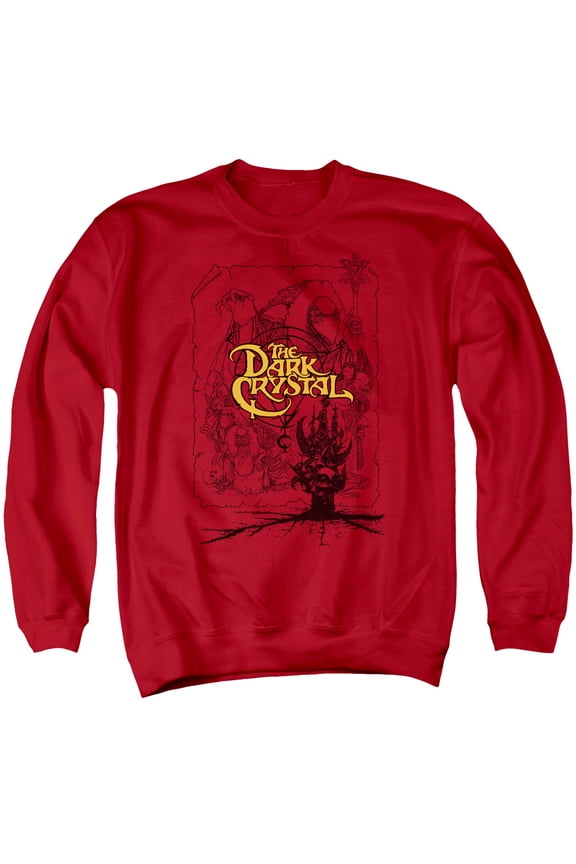 Dark Crystal/Poster Lines Adult Crewneck Sweatshirt Red