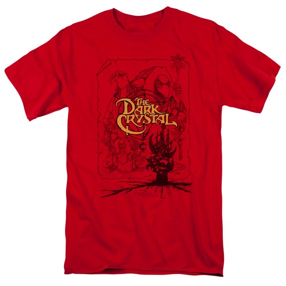 Dark Crystal/Poster Lines S/S Adult 18/1 T-Shirt Red